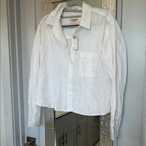 Abercrombie & Fitch White Classic Button-Up Shirt